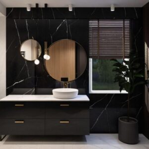 Luksusowa łazienka ze złotym akcentem