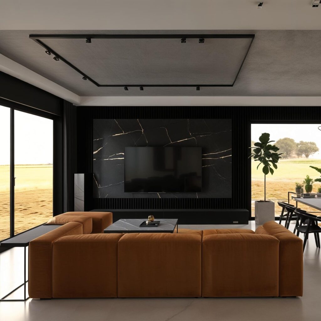 Minimalizm z akcentem w kolorze ziemistego oranżu