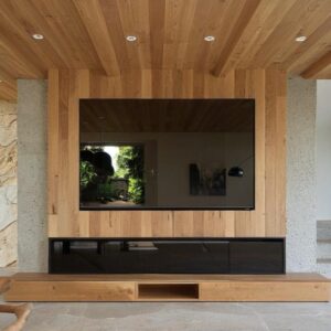 Eklektyczna część dzienna z łazienką