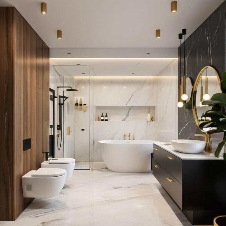 Luksusowa łazienka ze złotym akcentem