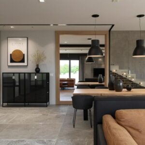 Strefa dzienna z elementami loftu