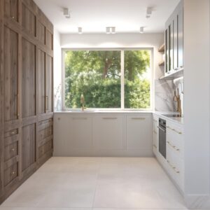 Eklektyczna część dzienna z łazienką