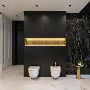 Dom w stylu modern classic zatopiony w satynowej czerni