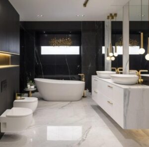 Dom w stylu modern classic zatopiony w satynowej czerni